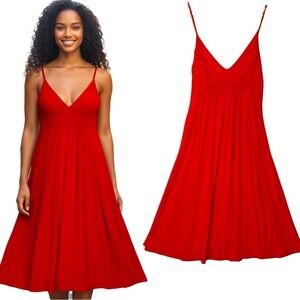 Ella Moss Babydoll Cami Dress S Orange Pin-Up Cocktail Glam Jersey Summer Soft